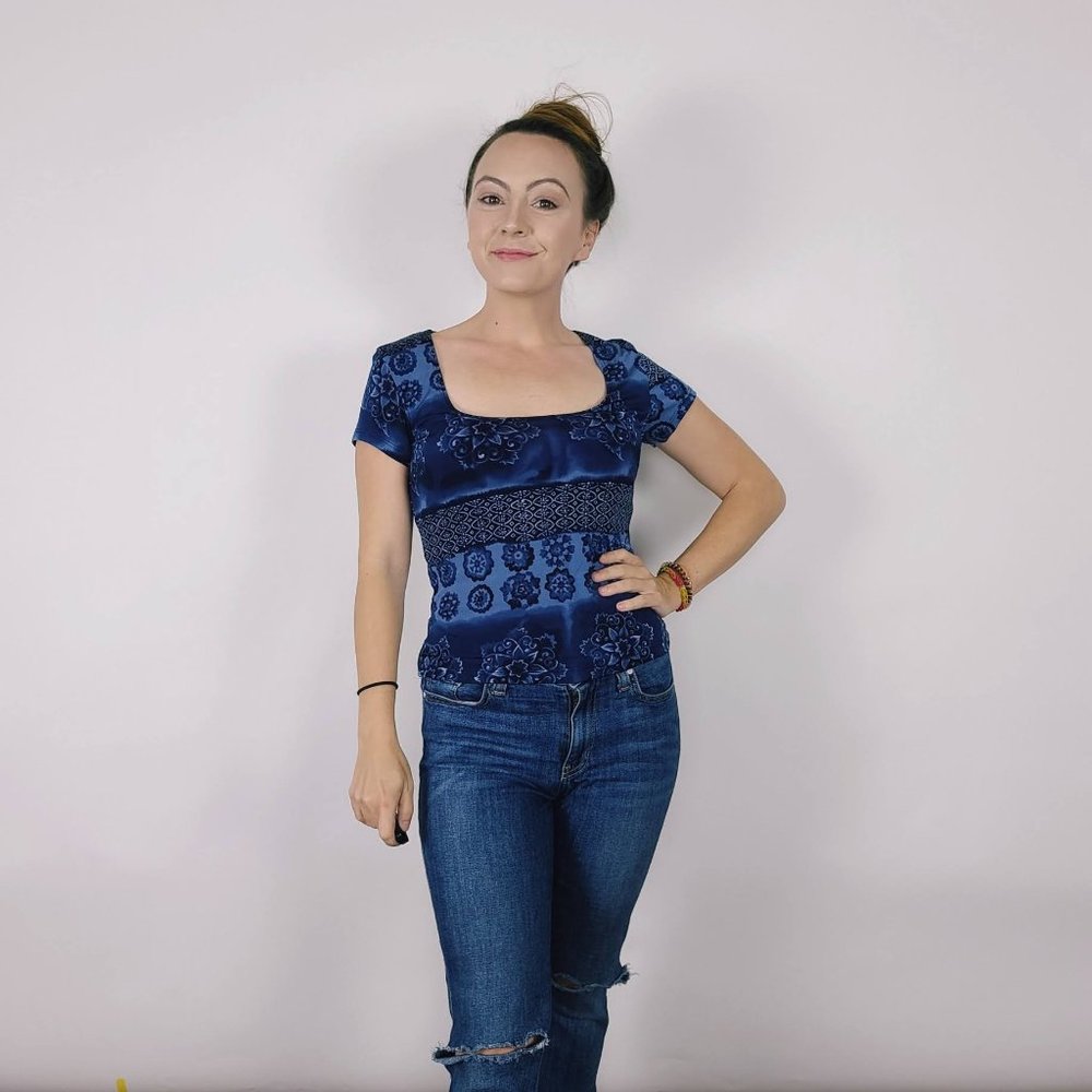 Vintage PS 90'S Y2K Cap Sleeve Blouse